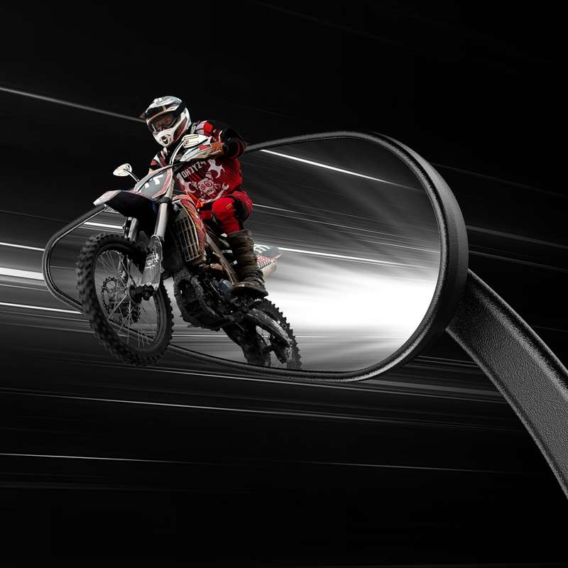 FLYQUICK Motorcycle LED Rearview Mirror With Light, Color: Electroplating