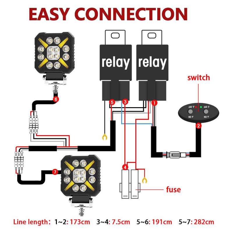 4 Inch Square Mixed Luminous X-Shaped Angel Eye Car Work Light(X9)