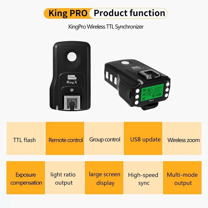 For Sony Pixel King Pro Camera Wireless Radio Flash TTL Transmitter and Receiver