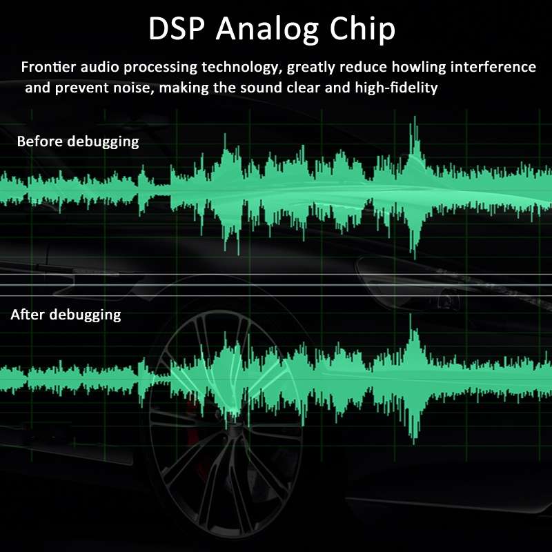 EQ-819 Car Audio Equalizer EQ Tuning Crossover Amplifier Supports Dual Microphone Input Reverberatio