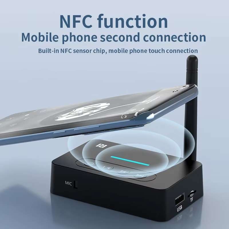 D9 2-in-1 Old-fashioned Audio Car Bluetooth Receiver Transmitter NFC Music Bluetooth Adapter