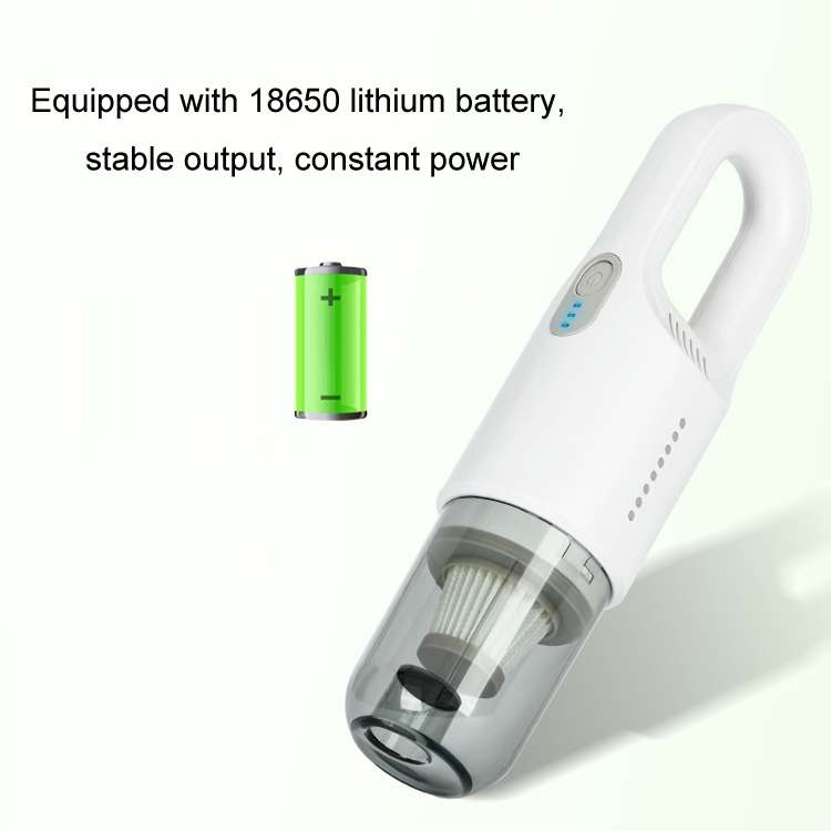 Wireless Car-mounted High-power Suction Handheld Vacuum Cleaner, Color: White 7.4V