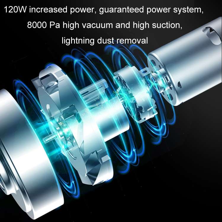 Wireless Car-mounted High-power Suction Handheld Vacuum Cleaner, Color: White 7.4V