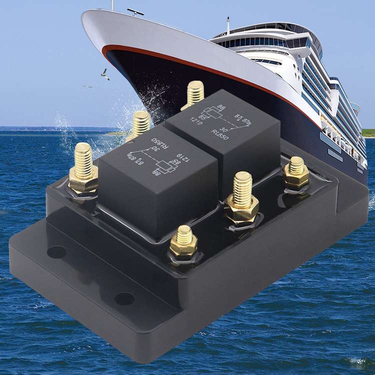 12V80A Automotive Relay Module Waterproof Fuse Box(Black)