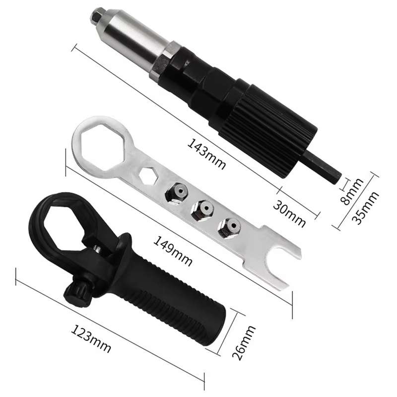 Electric Rivet Nut Machine Core Pulling Accessories Riveting Tools Cordless Rivet Drill Adapter(Boxe
