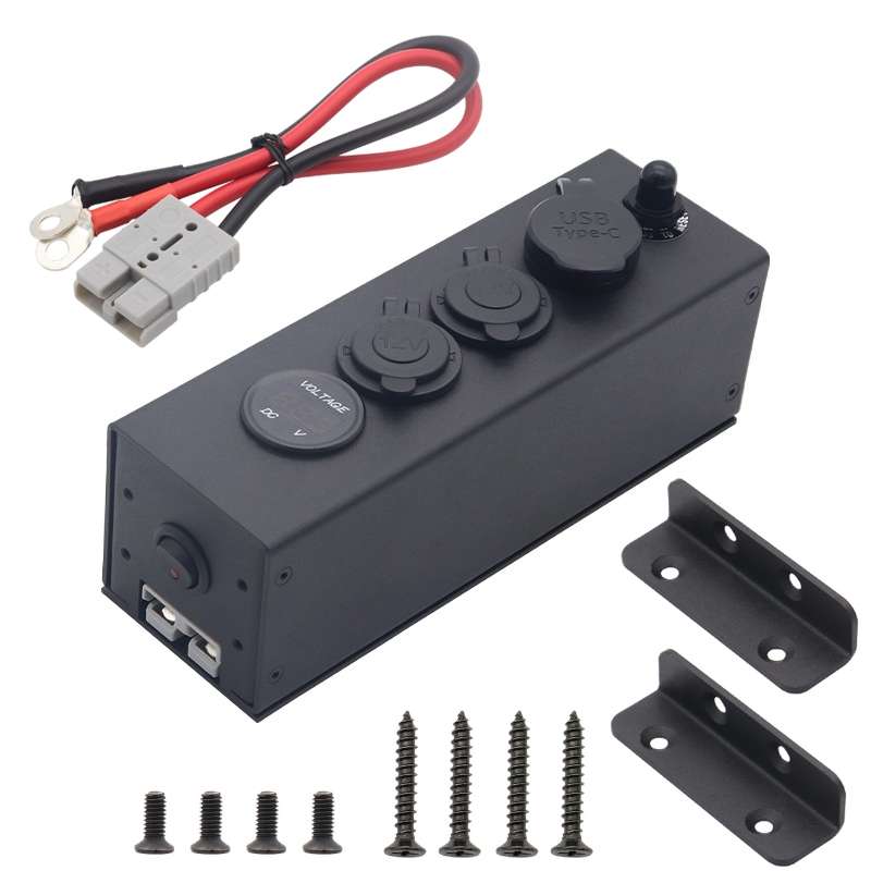 USB Voltmeter Cigarette Lighter Socket With Switch Power Box For Car And Ship, Model: AOS3515-50A-Z