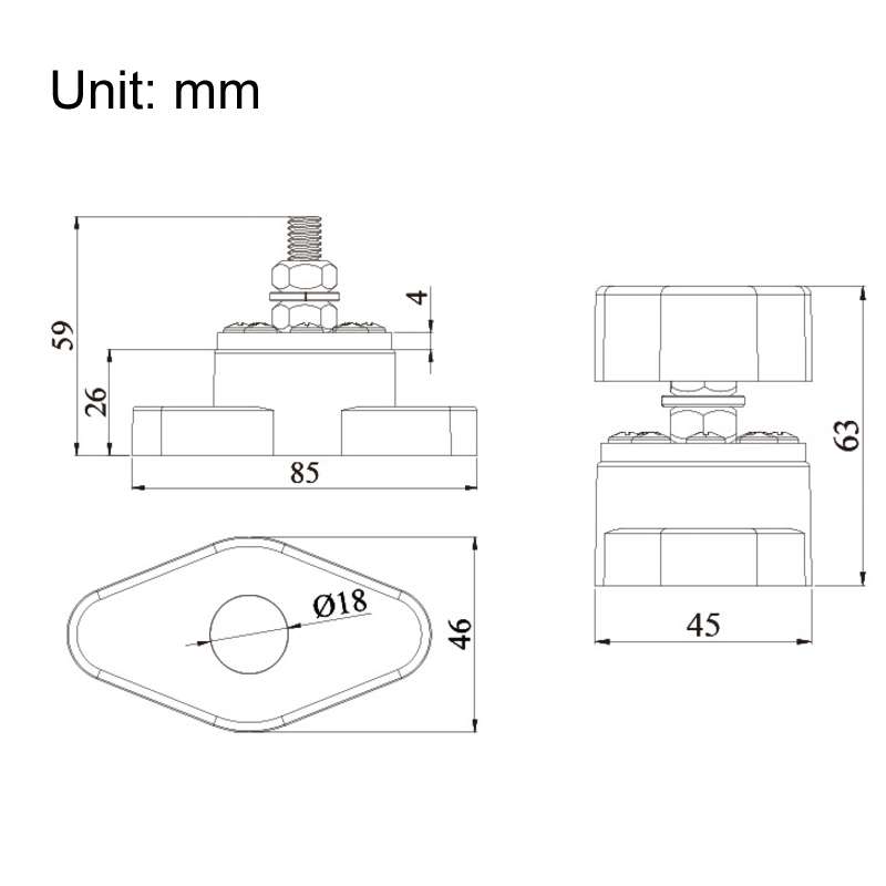 300A Car Modified Multi-channel Current Bus Terminal(AOA6313CRT-M8)