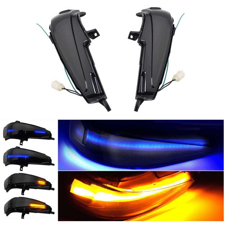 For Honda Civic MK8 Car Dynamic LED Water Flow Turn Signal Rearview Mirror Lights, Color: Yellow Lig