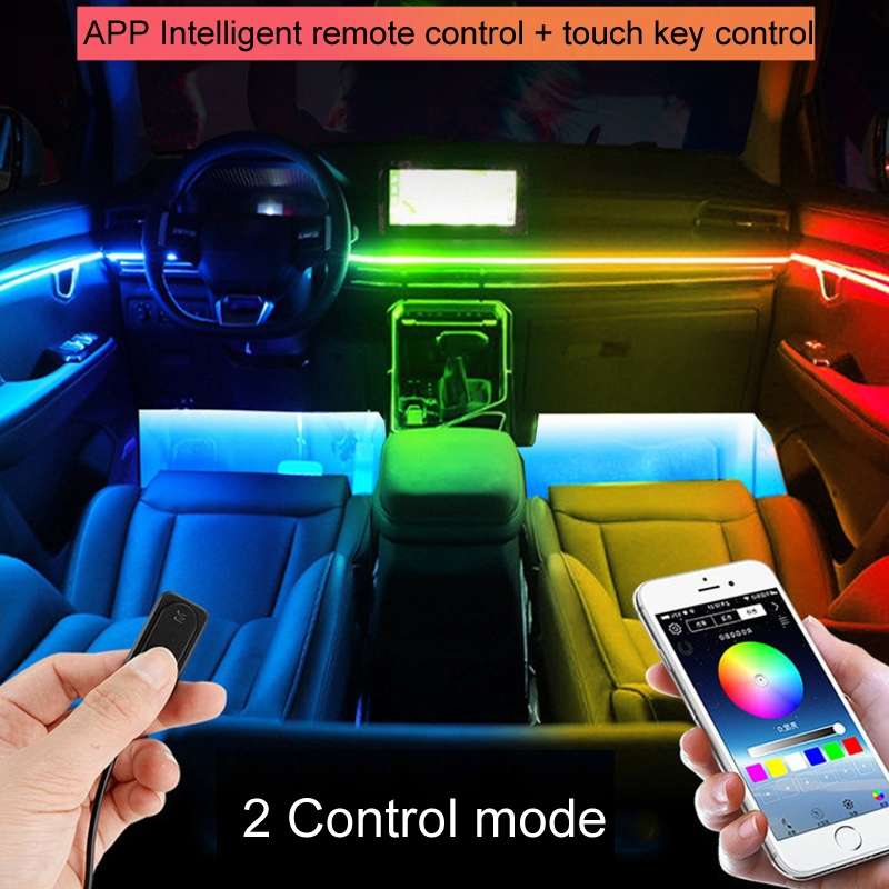 22 in 1 Car Hidden Acrylic LED Colorful Decorative Atmosphere Light Strip