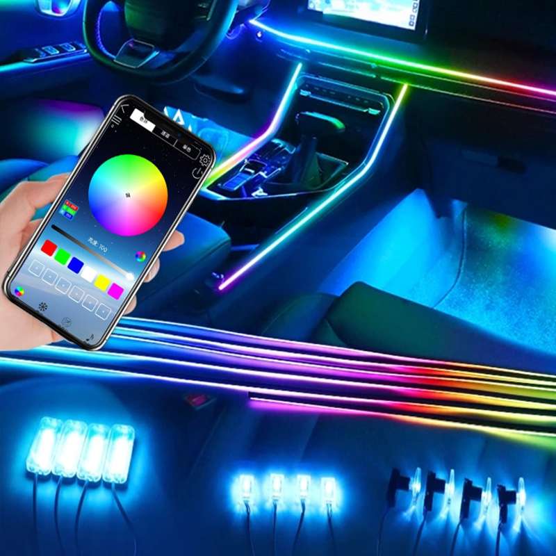 22 in 1 Car Hidden Acrylic LED Colorful Decorative Atmosphere Light Strip