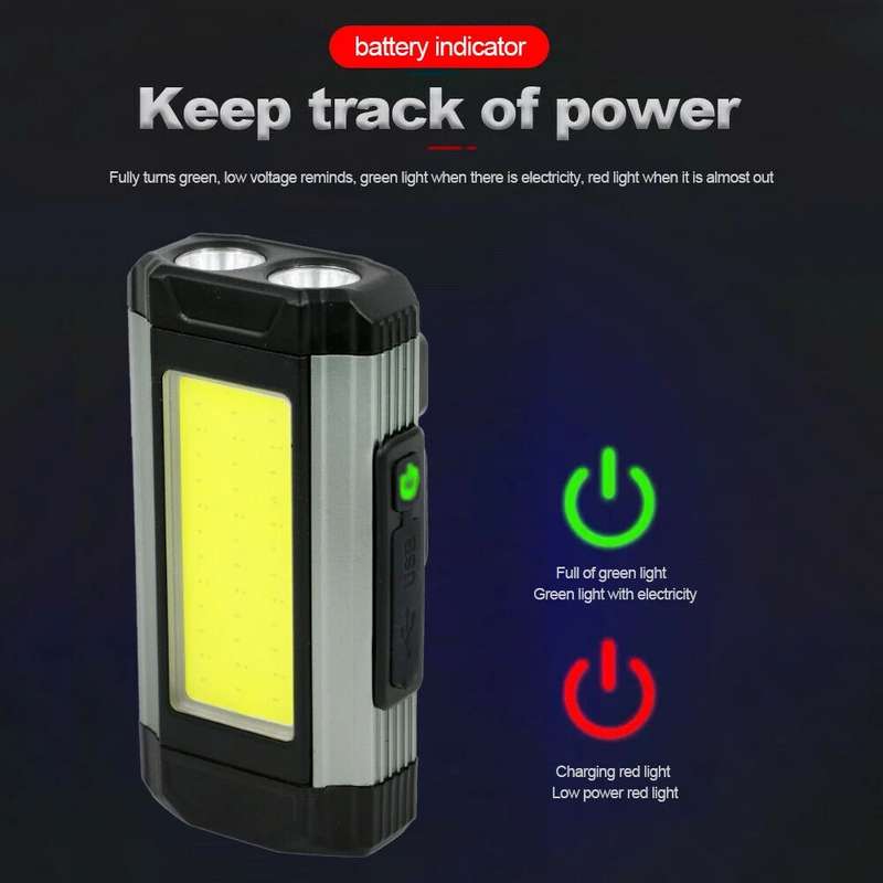 E-SMARTER K011 USB Rechargeable Repair Light With Magnet COB Strong Light Flashlight, Style: B Simpl