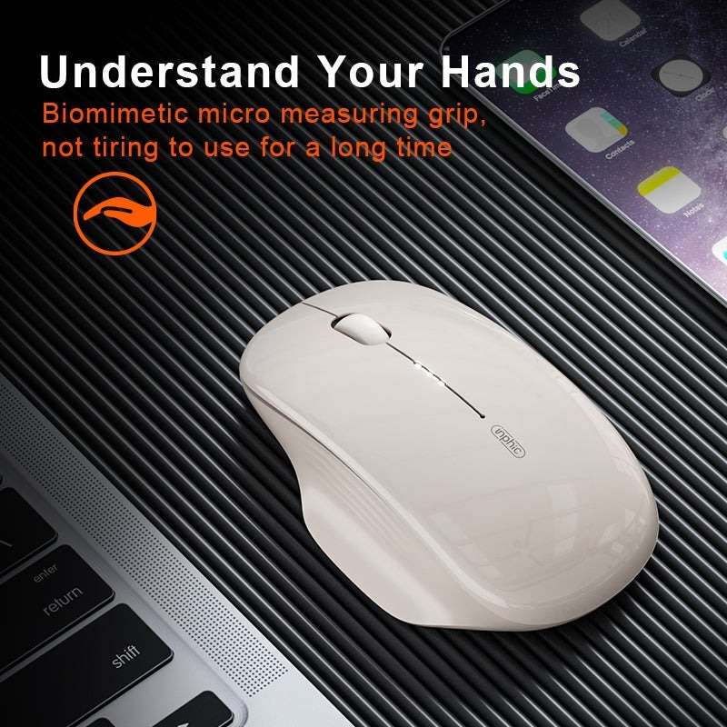 Inphic M1 2nd Generation Wireless Mice Rechargeable Mute Business Office Home Laptop Mouse, Color: 2