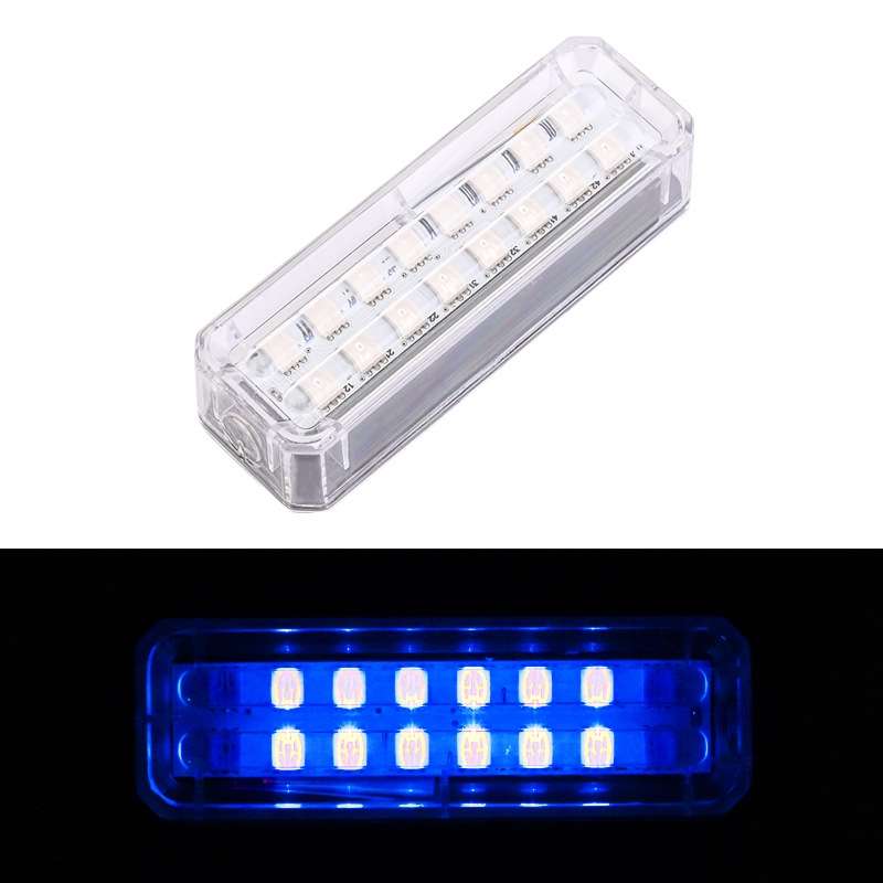 Solar Car Warning Double-Row Flashing Lights, Color: Blue