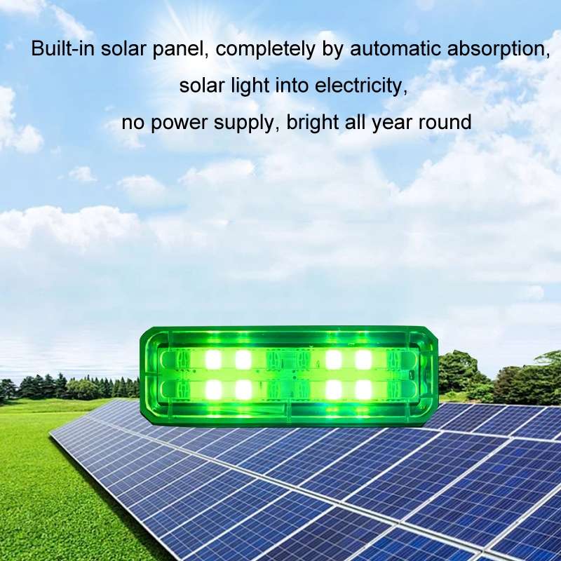Solar Car Warning Double-Row Flashing Lights, Color: Colorful