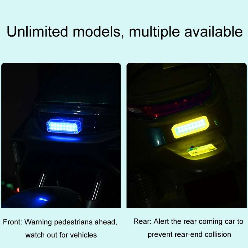 Solar Car Warning Double-Row Flashing Lights, Color: Colorful