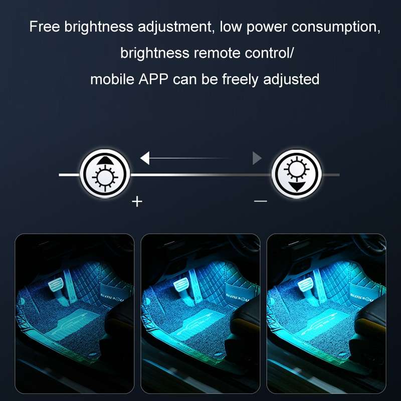 Eight-Color LED Voice Control Car Music Rhythm Atmosphere Light, Specification: 5V USB APP