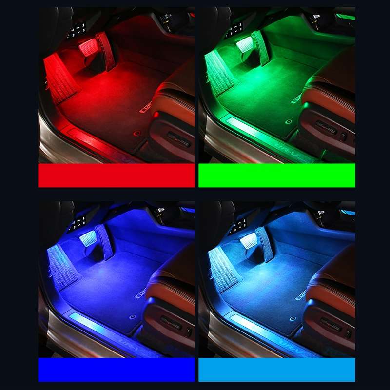 Eight-Color LED Voice Control Car Music Rhythm Atmosphere Light, Specification: 5V USB APP