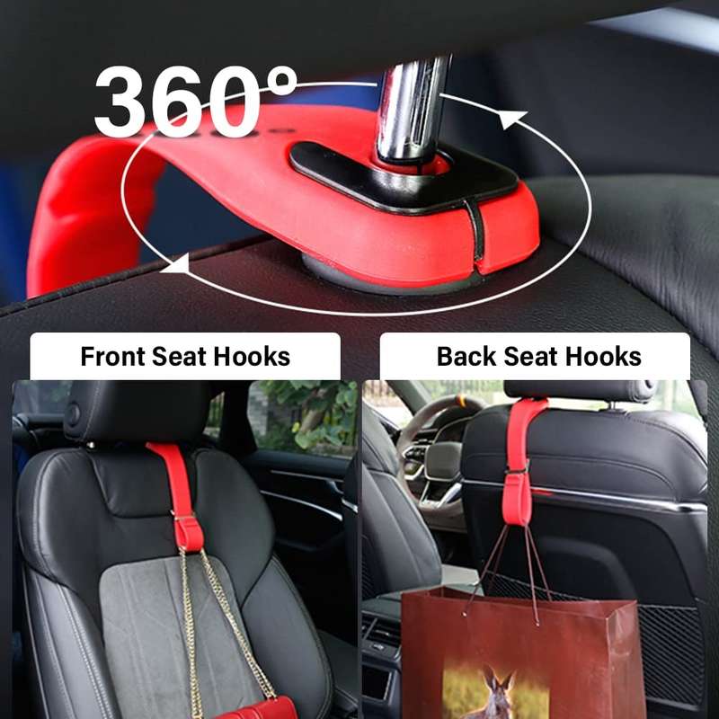 Adjustable Silicone Car Seat Back Storage Hook(Brown)