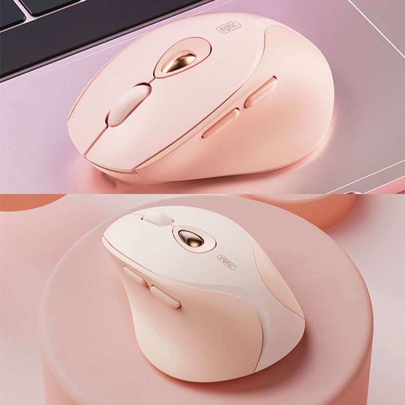 Inphic DR801 2.4G+Bluetooth 5.0/4.0 Wireless Mouse USB Tri-Mode Mute Rechargeable Girls Office Home