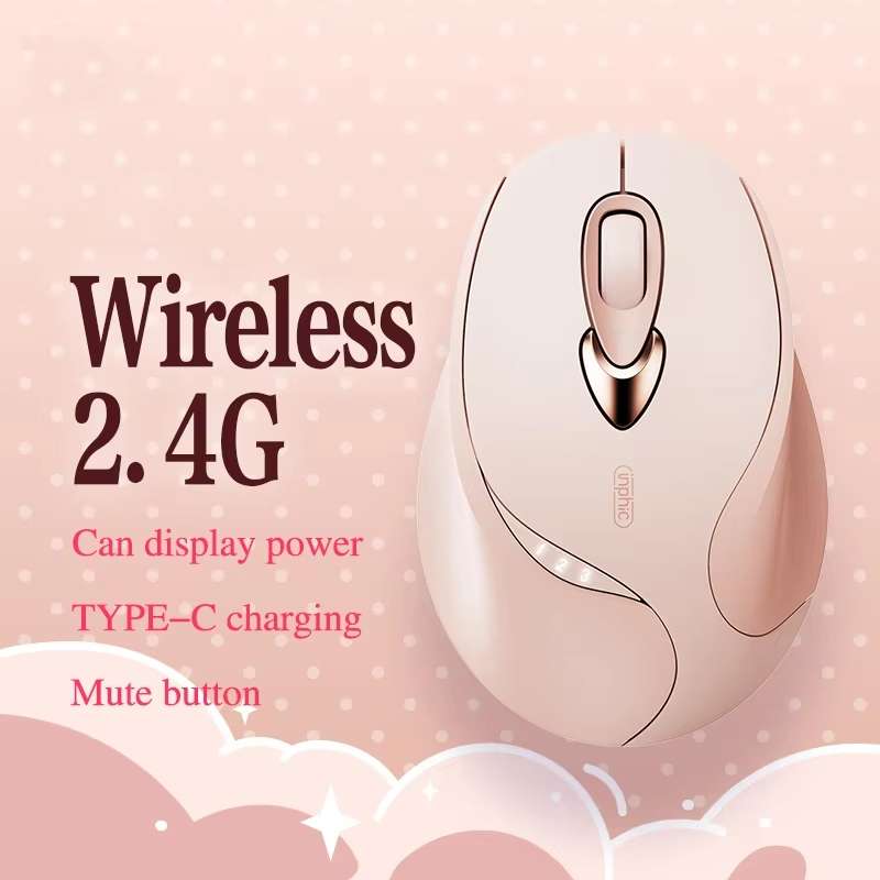 Inphic M8P 2.4G Wireless Mouse USB Mute Charging Girls Office Portable Ergonomic Mouse With Power Di