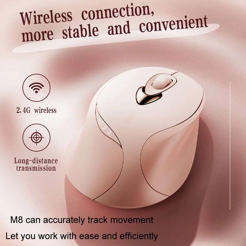 Inphic M8P 2.4G Wireless Mouse USB Mute Charging Girls Office Portable Ergonomic Mouse With Power Di