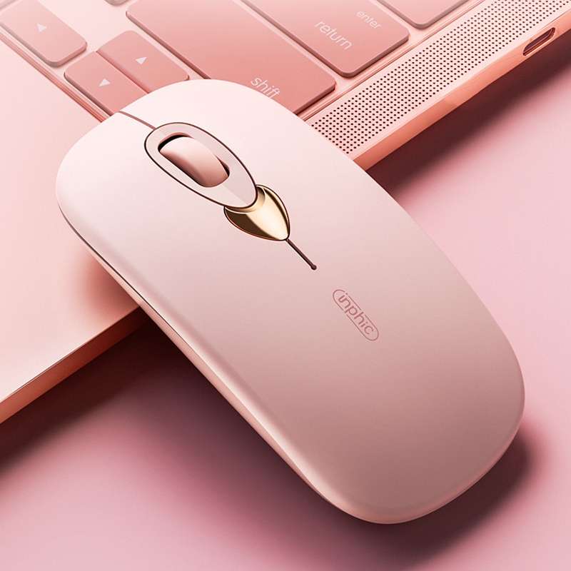 Inphic Q8 Gen 2 Bluetooth Mouse Wireless Silent Charging Office Business Girls Laptop Mouse(Milk Tea