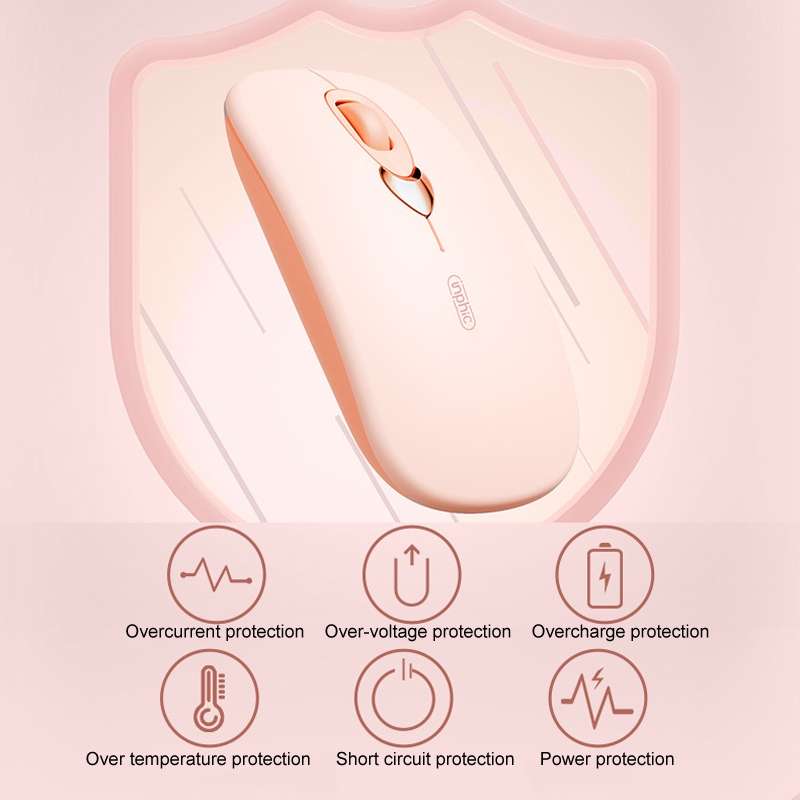 Inphic Q8 Gen 2 Bluetooth Mouse Wireless Silent Charging Office Business Girls Laptop Mouse(Milk Tea