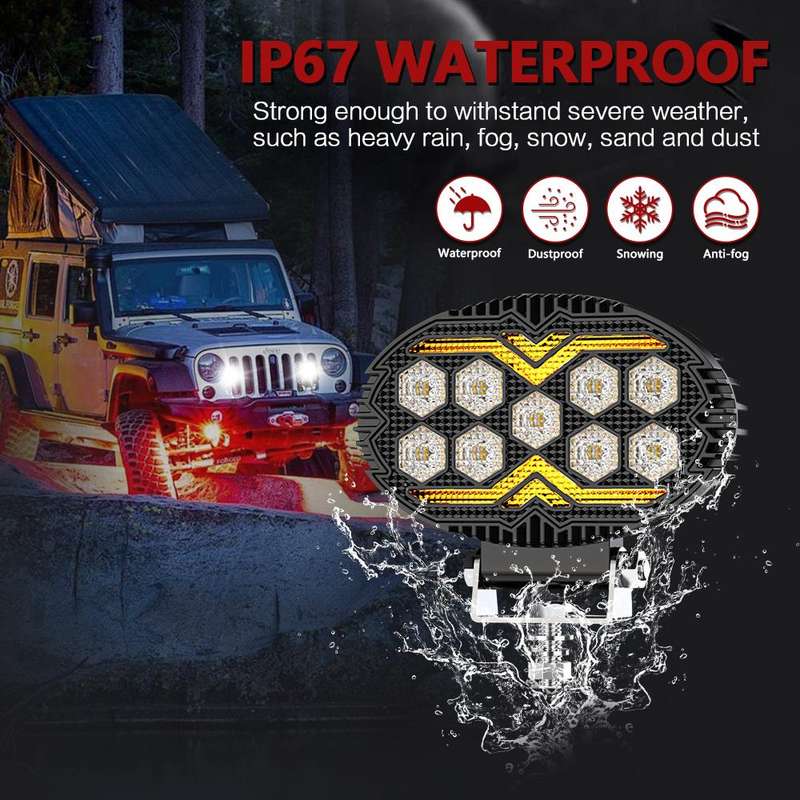 5.5 Inch Elliptical Hybrid Luminous Seagull Angel Eye Car Work Light(X17)