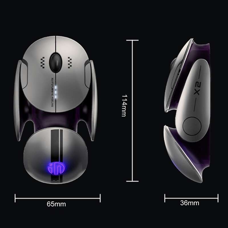 Inphic X2 Bluetooth Wireless Mouse Tri-Mode Silent Rechargeable Office Gaming Laptop Mouse(Liquid Me