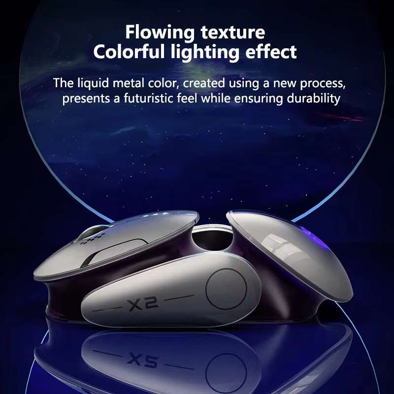 Inphic X2 Bluetooth Wireless Mouse Tri-Mode Silent Rechargeable Office Gaming Laptop Mouse(Liquid Me