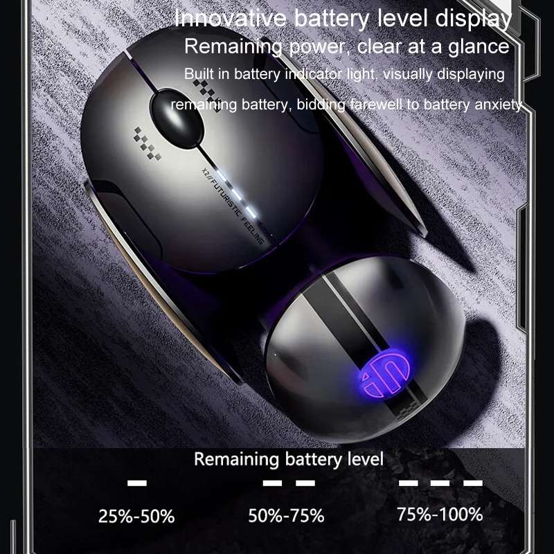 Inphic X2 Bluetooth Wireless Mouse Tri-Mode Silent Rechargeable Office Gaming Laptop Mouse(Liquid Me