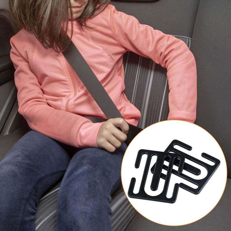Child Car Seat Belt Adjustment Buckle Fixed Limiter(Iron Gray)