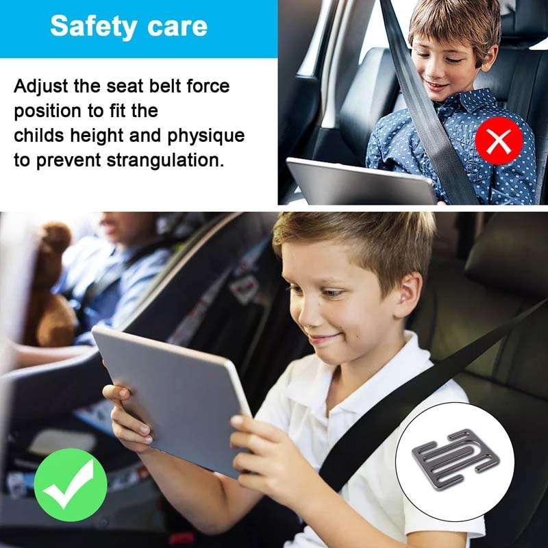 Child Car Seat Belt Adjustment Buckle Fixed Limiter(Iron Gray)