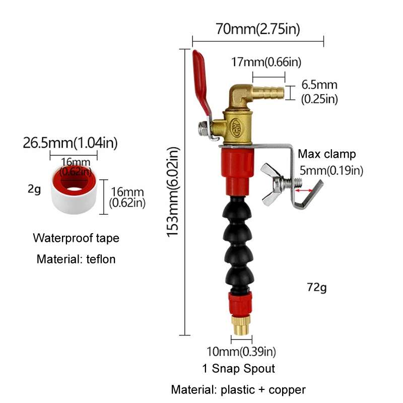 Angle Grinder Marble Cutting Machine Water Filling / Spraying Device Cooling Dusting Dust Spray Nozz