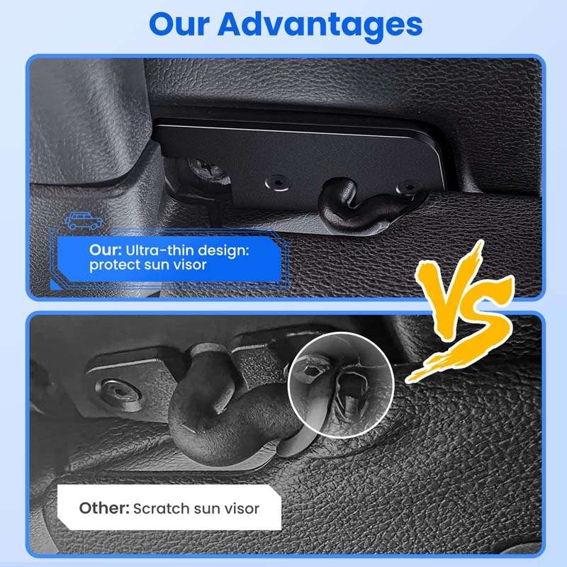 Car Sun Visor Repair Kit For Jeep Wrangler JK2018 / Wrangler 2018-2023 / Gladiator 2020-2023(Black)