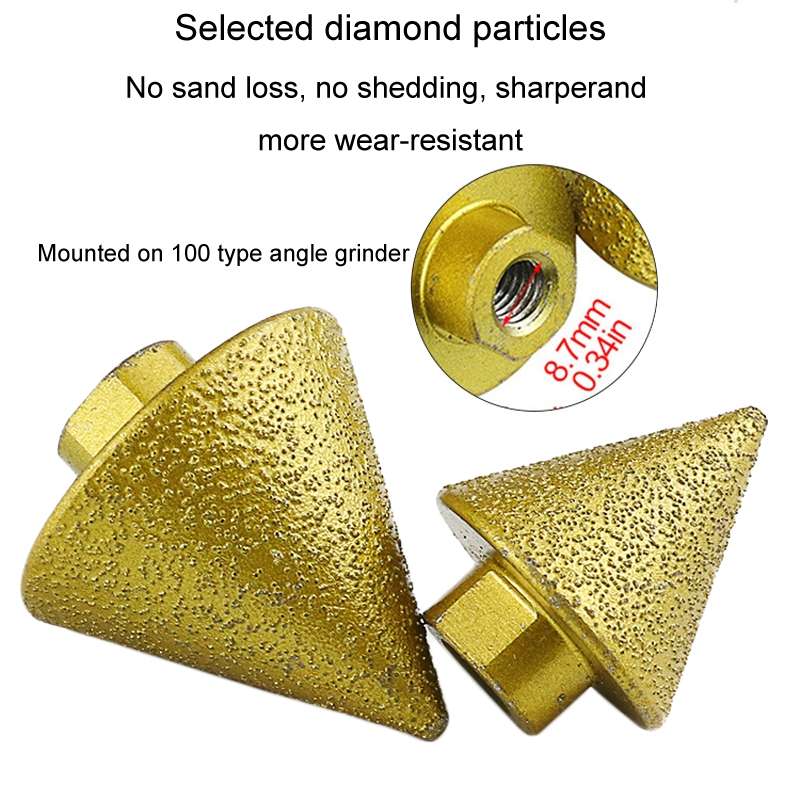 Diamond Chamfering Machine Conical Grinding Bit Tile Marble Quartz Drilling Hole Reamer Angle Grinde