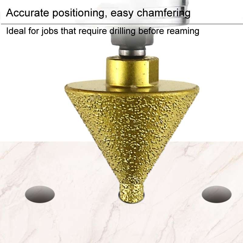 Diamond Chamfering Machine Conical Grinding Bit Tile Marble Quartz Drilling Hole Reamer Angle Grinde
