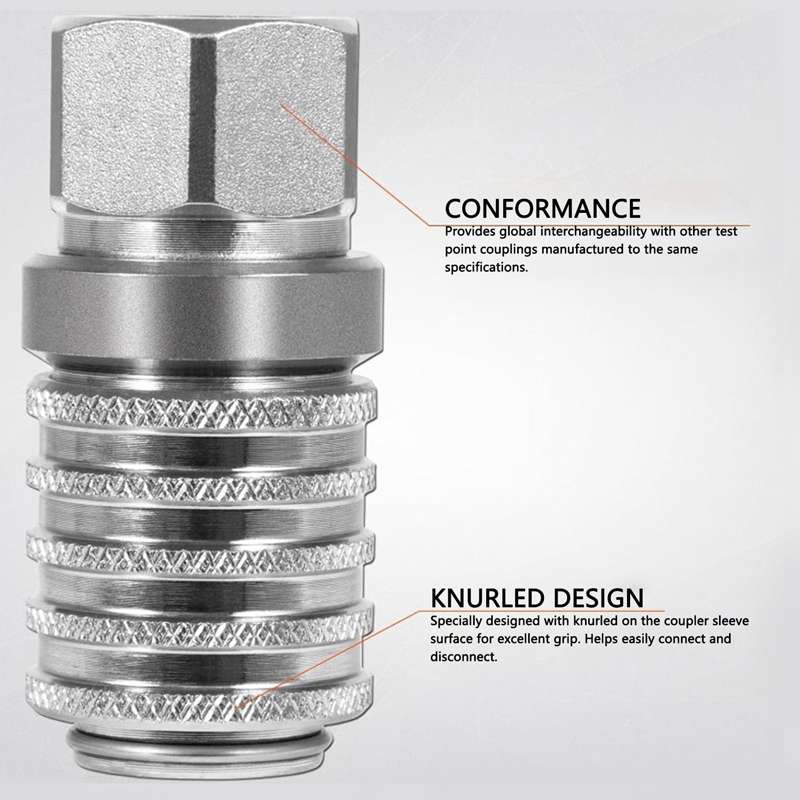 PD242 Series PD Steel Hydraulic Test Port And Diagnostic Equipment Quick Connect Coupler(Silver)