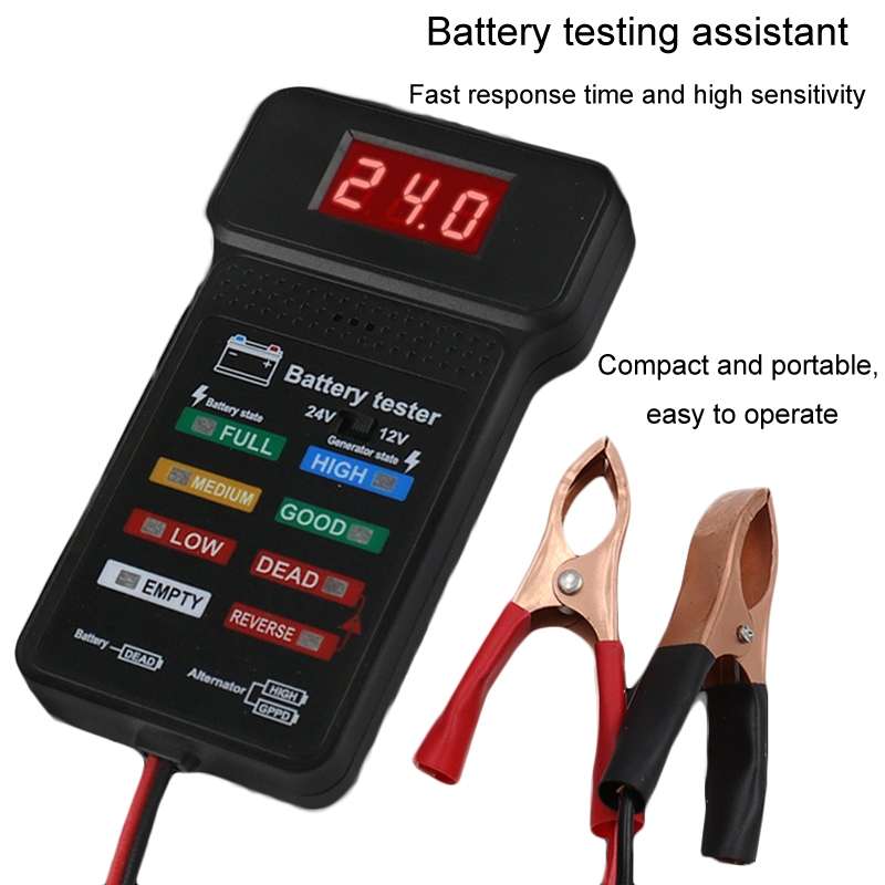 12/24V Battery Tester Car Battery Checker Electricity Capacity Tester