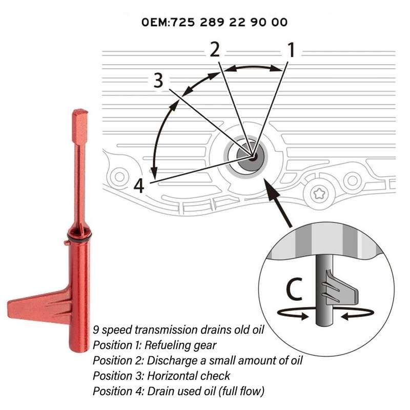 9-speed Oil Level Check Adjustment Gearbox Oil Change Tool(4pcs /Set)