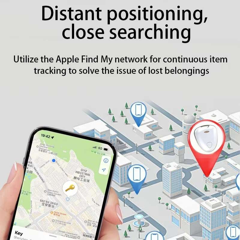 Smart Tracker Tag Anti-Lost Key Finder Works With Find My App(Silver)