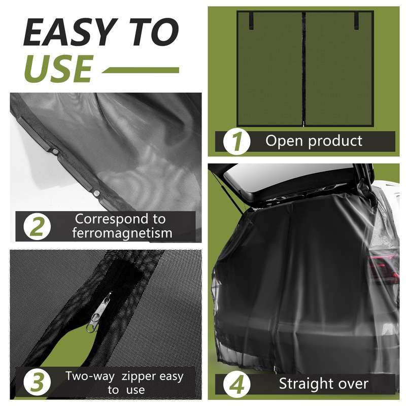 Car Rear Trunk Ventilation Shade Anti-mosquito Screen Cover, Size: L(Set)