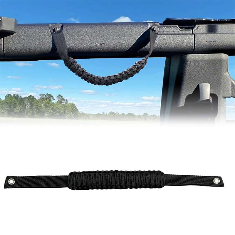 For Ford Bronco/Jeep Wrangler Roof Braided Parachute Rope Handrail(Black)
