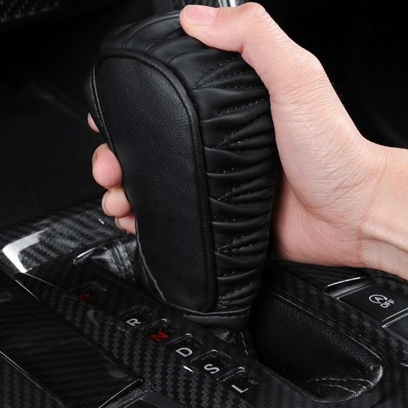 Car Universal Leather Gear Sleeve Breathable Gearshift Cover, Style: T Type Yellow