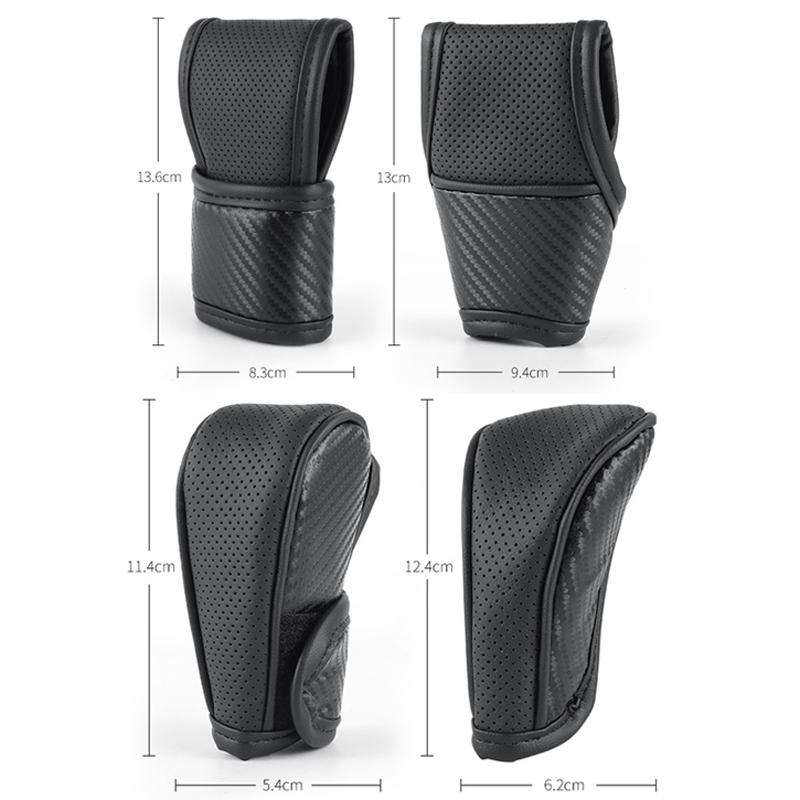 Car Automatic Universal Perforated Breathable Cowhide Side Opening Shift Cover, Style: A-Wine Red