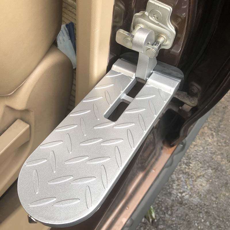 Car Extension Assisted Boarding Hooks Footrests(Silver)