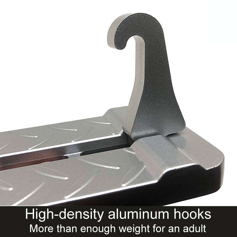 Car Extension Assisted Boarding Hooks Footrests(Silver)