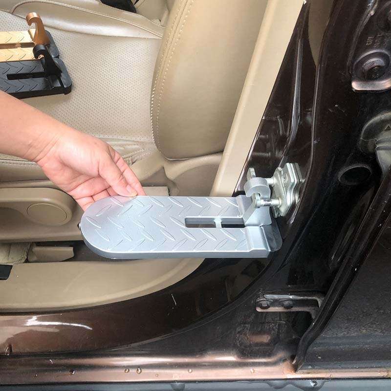 Car Extension Assisted Boarding Hooks Footrests(Silver)