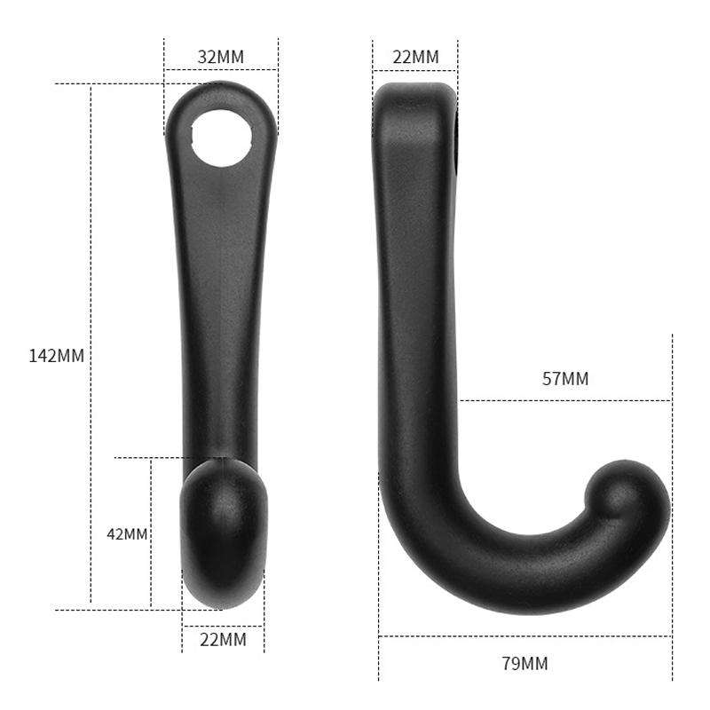 1pair Car Rear Seat Concealed Hook(Black)