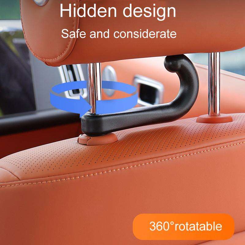 1pair Car Rear Seat Concealed Hook(Black)